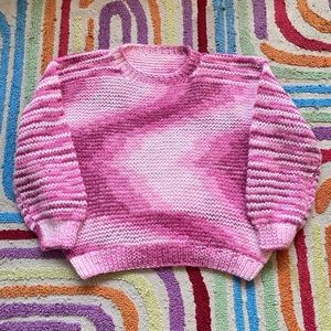 Vintage Monochrome Oversized Crochet Sweater